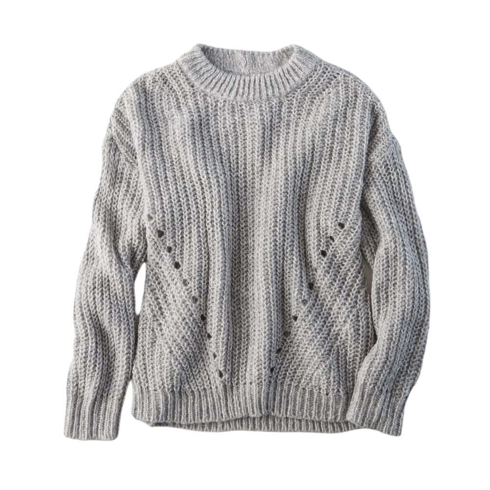 AMERICAN EAGLE Womens Oversized Slouchy Sweater in Light Gray Size XS
